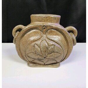 Vintage Vase Planter with Ring Handles Floral Design